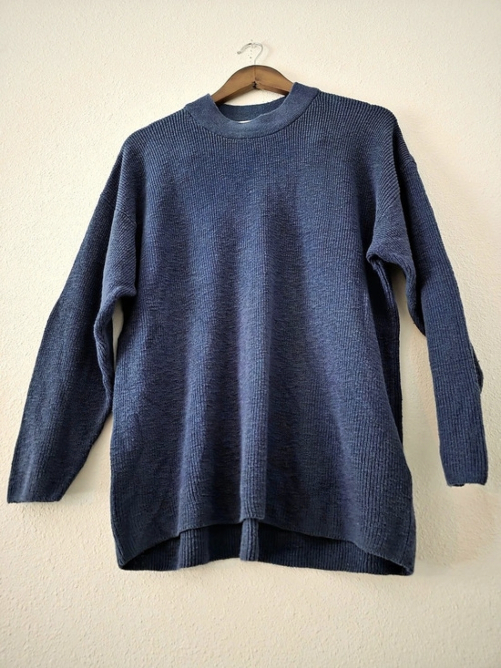 Free People Crew Neck Wool Sweater in Blue Size XS Like New